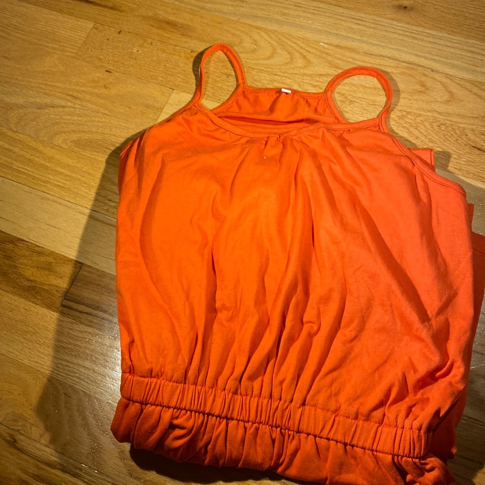NWOT orange jumpsuit with pockets wide leg